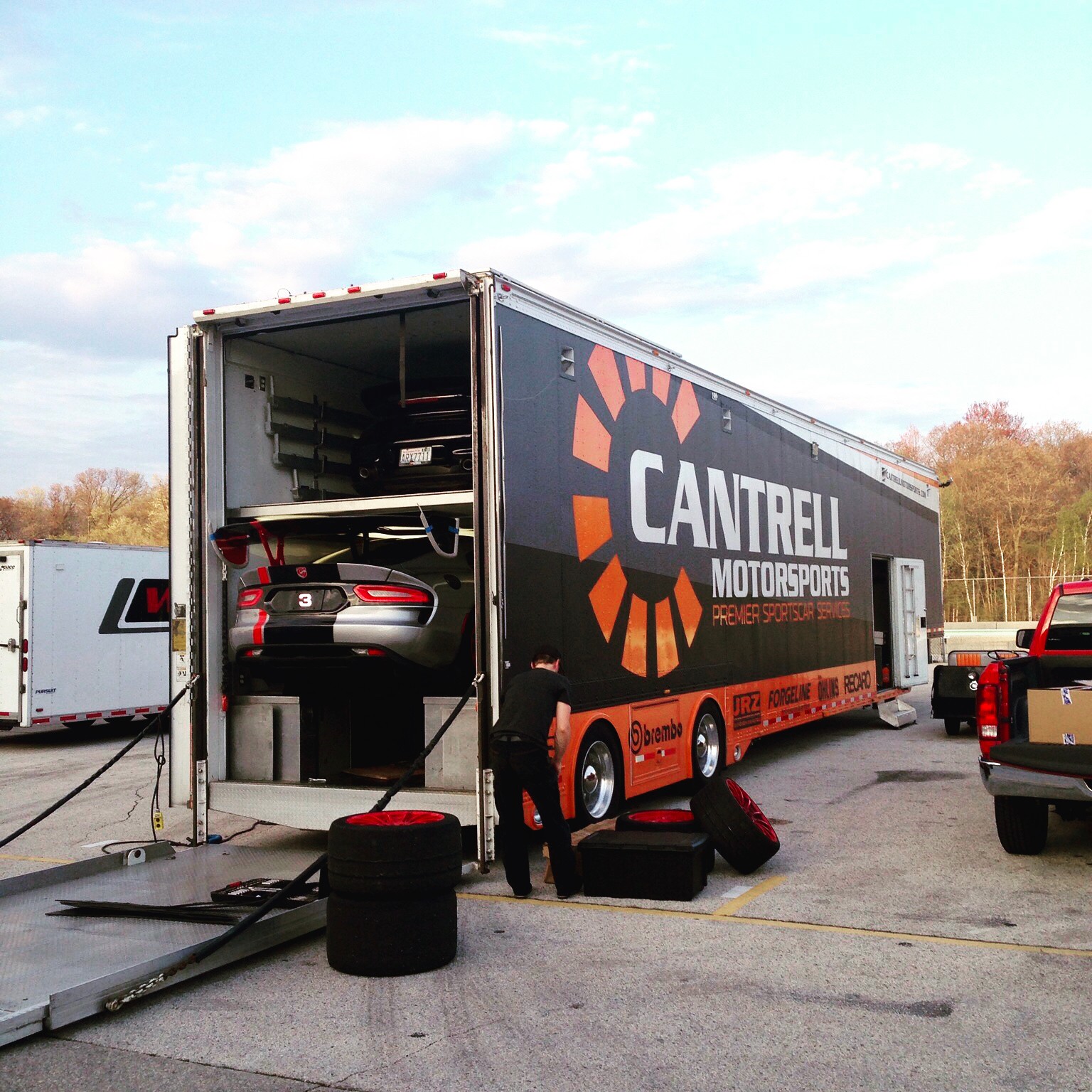 Cantrell Motorsports race team at the track